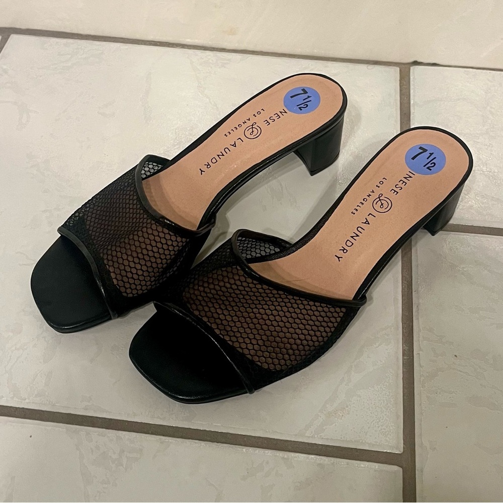 Chinese Laundry Black Mesh Heels